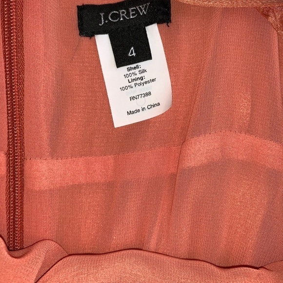 J Crew Coral Silk Slip Dress Sz 4 - Picture 6 of 8